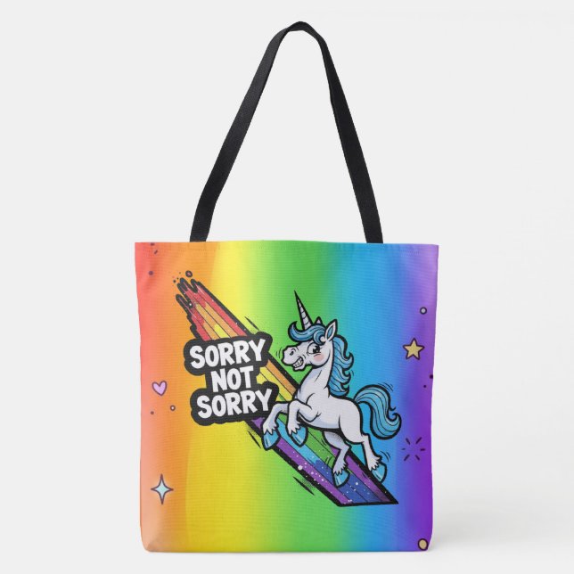 Sorry not Sorry Enhörning Shoppingväska Tygkasse (Framsida)