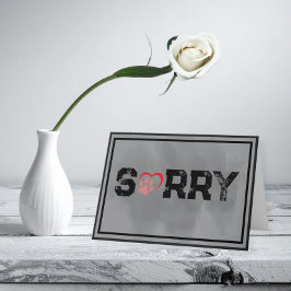 Sorry – Pet Sympathy with Heart Paw Print Kort