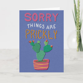 Sorry Things Are Prickly Cactus Get Well Kort