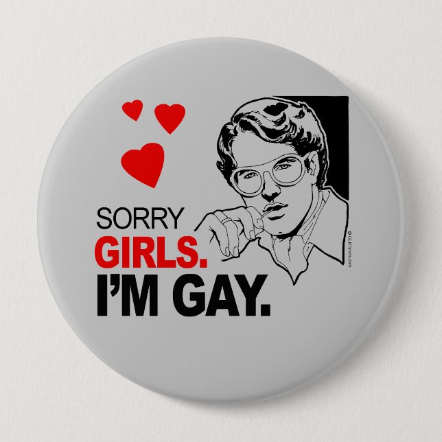 Sorry Tjejer Jag Är Gay Knapp (Framsida)