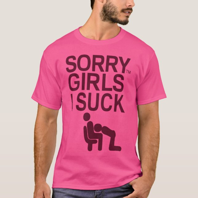 SORRY TJEJER JAG SUGER PIK kille T Shirt (Framsida)