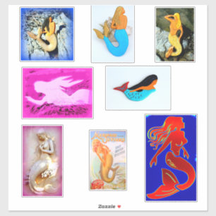 Sort 8 sjöjungfruar klistermärken