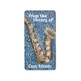 Sort av blåttbokägarmärken adressetikett