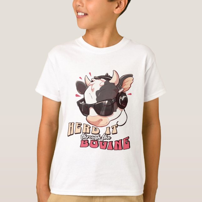 Sört den genom den söta bovkornen t shirt (Framsida)