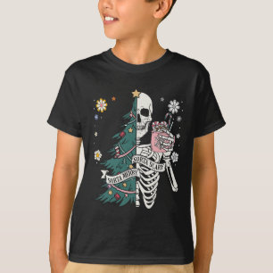 Sorta skräckmerry sorta christmas skeleton träd sa t shirt