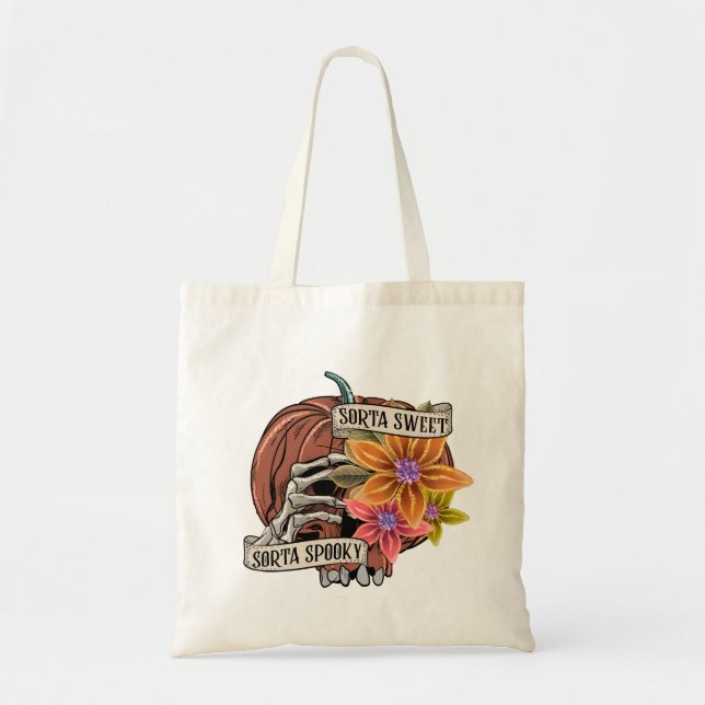 Sorta Sweet, Sorta Spooky - Halloween Tote Bag Tygkasse (Framsidan)