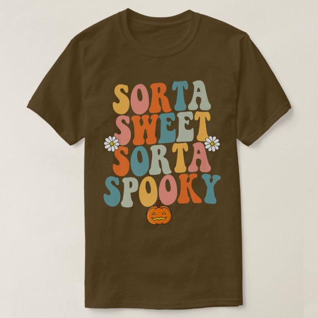 Sorta Sweet Sorta Spooky Pumpkin Halloween Premium T Shirt (Design framsida)