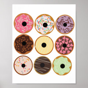 Sorter av Donuts Poster