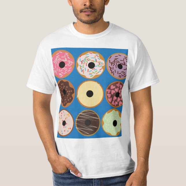 Sorter av Donuts T Shirt (Framsida)