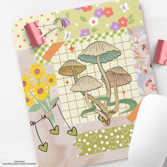 Sortera blommigtar i skräppostsamlingar med  musmatta (Skapare uppladdad)