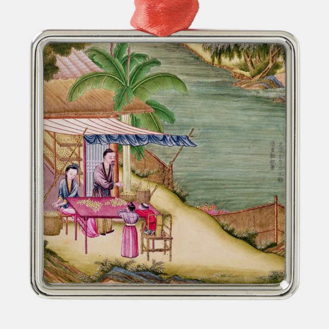 Sortera kokongerna julgransprydnad metall (Framsidan)