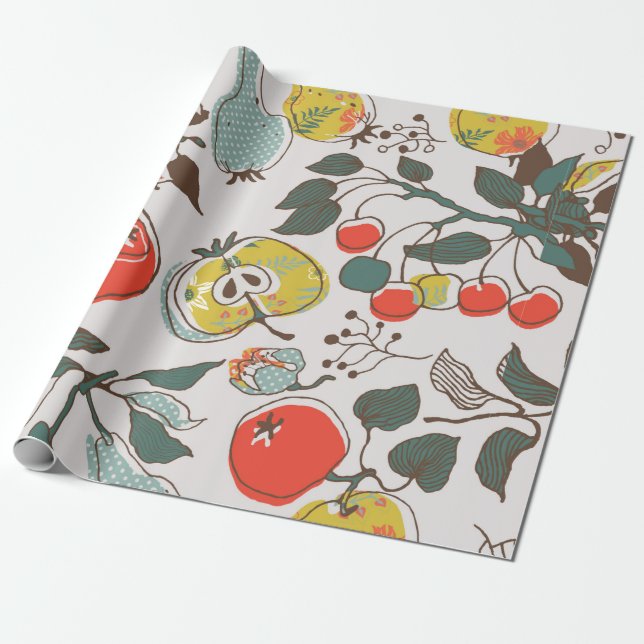 Sorterade frukter. sömlös mönster presentpapper (Utrullad)