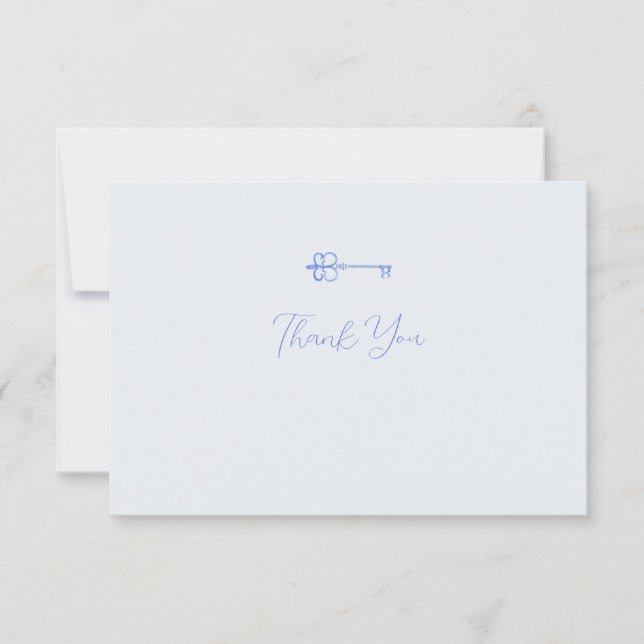 Sorteringskort för vattenfärg Nyckel Tack Kort (Framsida)