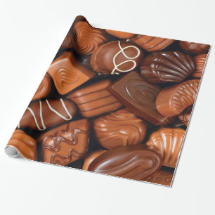 Sortiment av frestande choklader presentpapper