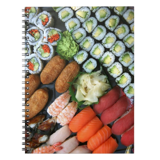 Sortiment av japanska sushi-favoriter anteckningsbok (Framsidan)