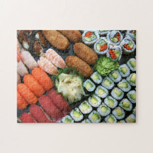 Sortiment av japanska sushi-favoriter pussel