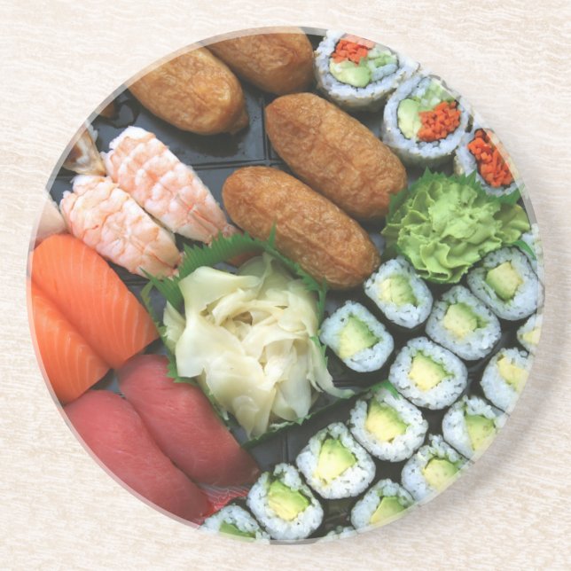 Sortiment av japanska sushi-favoriter underlägg (Framsidan)