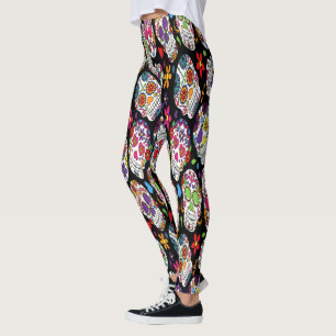 Sortiment av regnbågesockerskallen leggings