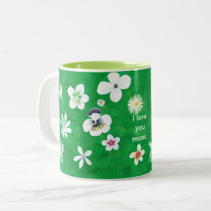 Sortvita blommor i kärlek, du Mamma Mugg