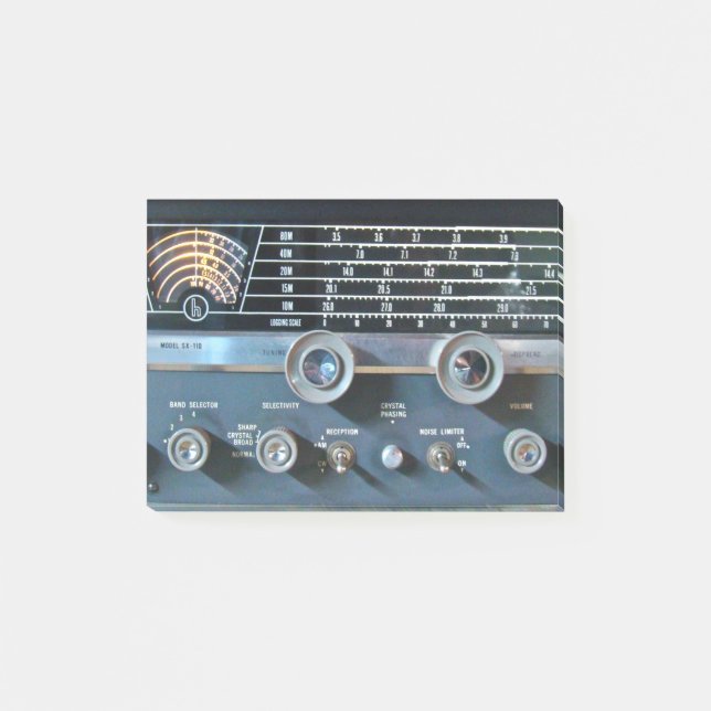 Sortwave Ham Radio Receiver Post-it Note (Framsida)