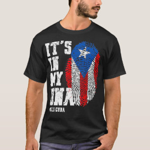Sos Cuba Flagga Cuban-Pridet är i mitt DNA-Manar T Shirt