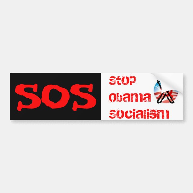 SOS, stoppa Obama-socialismen Bildekal (Framsidan)