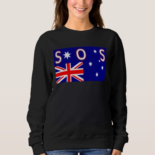 SOS UPSIDE DOWN AUSTRALIAN FLAG DEMOCRACY IN DISTR T SHIRT (Framsida)