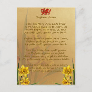 Sosban Fach Welsh Sång Vykort