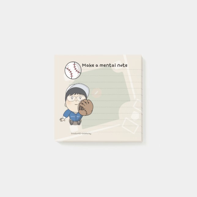 sosoHonung baseball Post-it Block (Framsida)