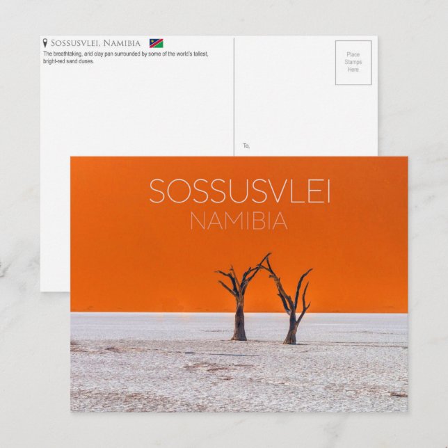 Sossusvlei, Namibia Resebrevkort Vykort (Fram/baksida)