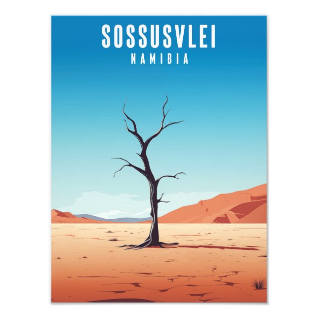 Sossusvlei Namibia - Vintage Poster - Illustration (Framsidan)
