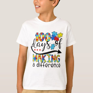 Söt 100 dagar gör en skillnad Pussel Inkludering T Shirt