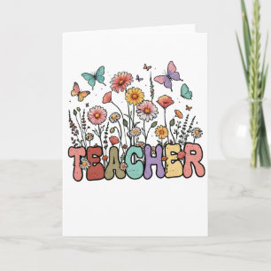 Söt 100 Dagar Skola Blommor Fjärilar Barn Kort