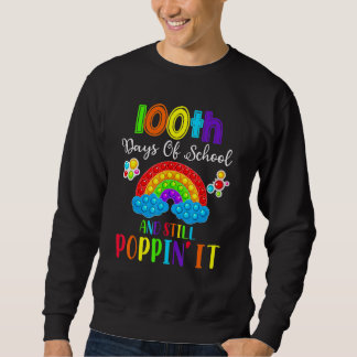 Söt 100 dagars skola och fortfarande Poppin'it 100 Lång Ärmad Tröja