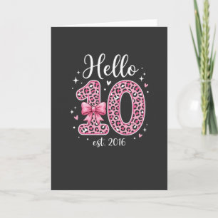 Söt 10-års födelsedagsflicka Hej 10 est 2016 Tee Kort
