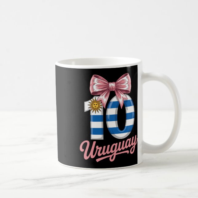 Söt 10 Uruguay Födelsedagsflicka Nummer 10 Fotboll Kaffemugg (Höger)