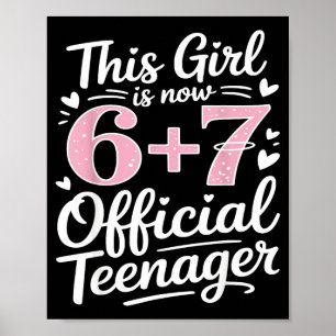 Söt 13-årsdag 13 år gammal 67 födelsedag rolig poster