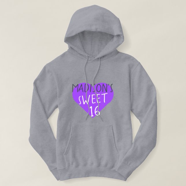 Söt 16 16:e födelsedagen Hoodie (Design framsida)