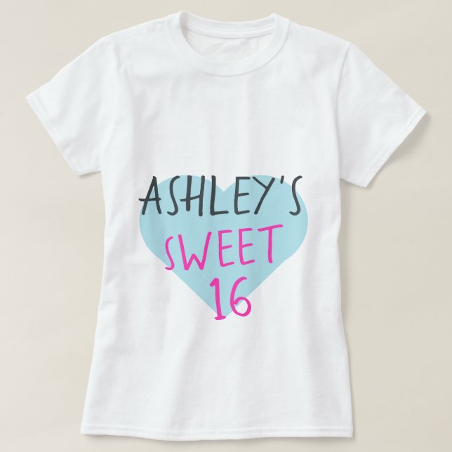 Söt 16 16:e födelsedagen T-Shirt (Design framsida)
