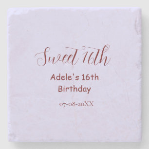 Söt 16-årsdag lila pastell mauve retro namn stenunderlägg