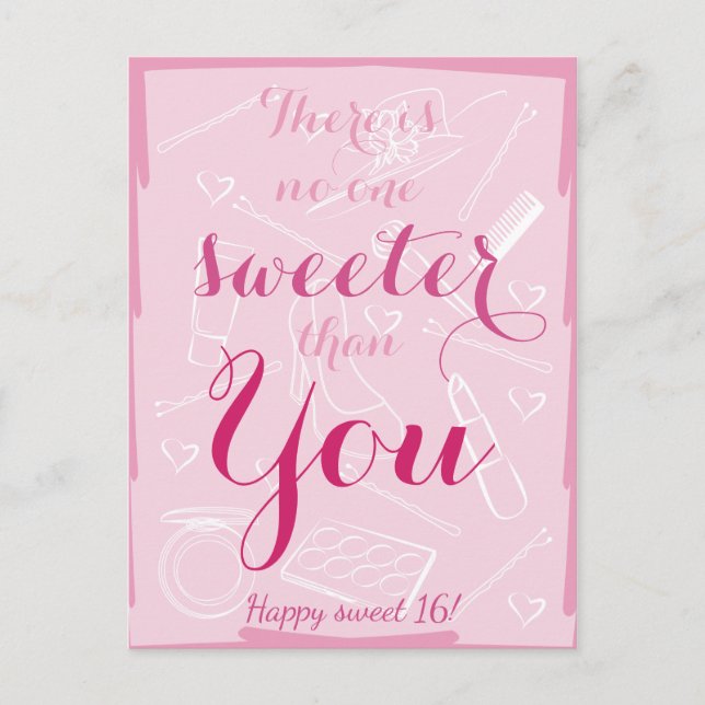 Söt 16-årsdag vykort (Framsida)