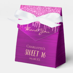 Söt 16-årsdagen lila glitter tack. presentaskar