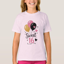 Söt 16-ballonger Tonårstjejer Grafisk T-shirt