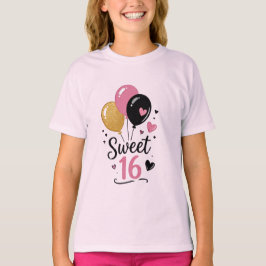 Söt 16-ballonger Tonårstjejer Grafisk T-shirt