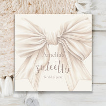 Söt 16 Beige Bow Watercolor