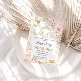 Söt 16 Blommigt för  Rosa Förändrad  Inbjudningar