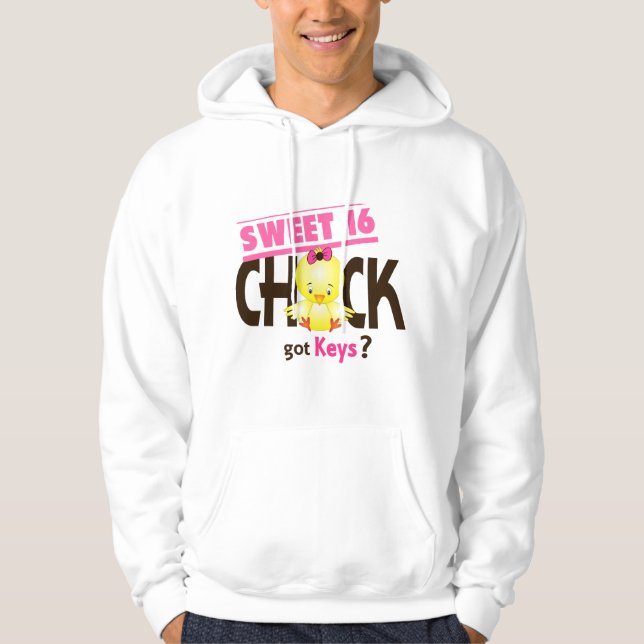 Söt 16 chick 1 sweatshirt med luva (Framsida)