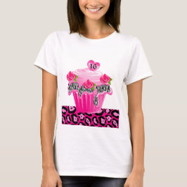Söt 16 Cupkaka Zebra Ro Leopard Rosa T-shirt