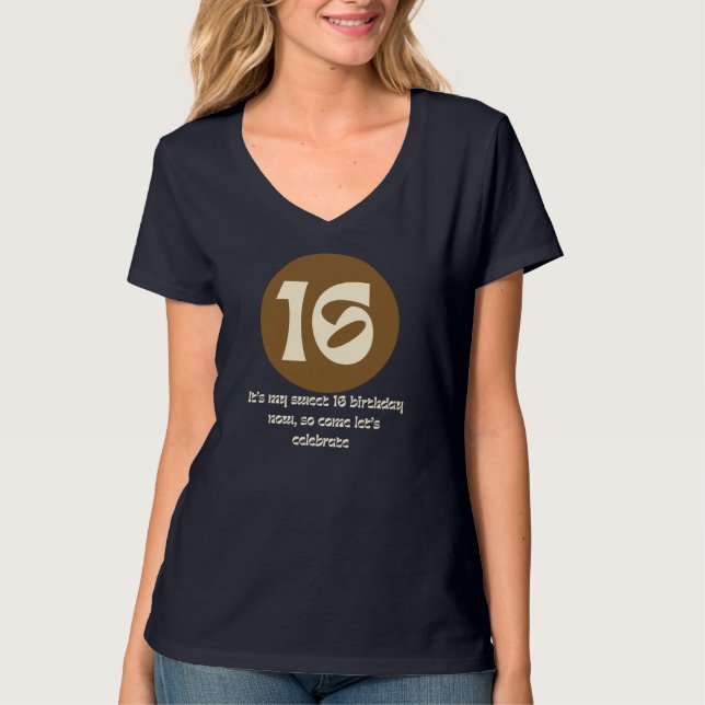 Söt 16-dagars Bash - låt oss fira i Stil! T Shirt (Framsida)