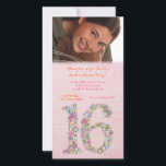 Söt 16-dagars fotopatkort för middagen Party<br><div class="desc">Fotografiet är endast avsett som stickprov för att ersättas med ditt eget. Varje fotokort innehåller ett eget storlekt kuvert som ingår i kostnaden. Baksidan är tom, så du har möjlighet att skriva ditt eget personliga skriftliga meddelande om du så önskar. Om du vill anpassa den här designen skriver du bara...</div>